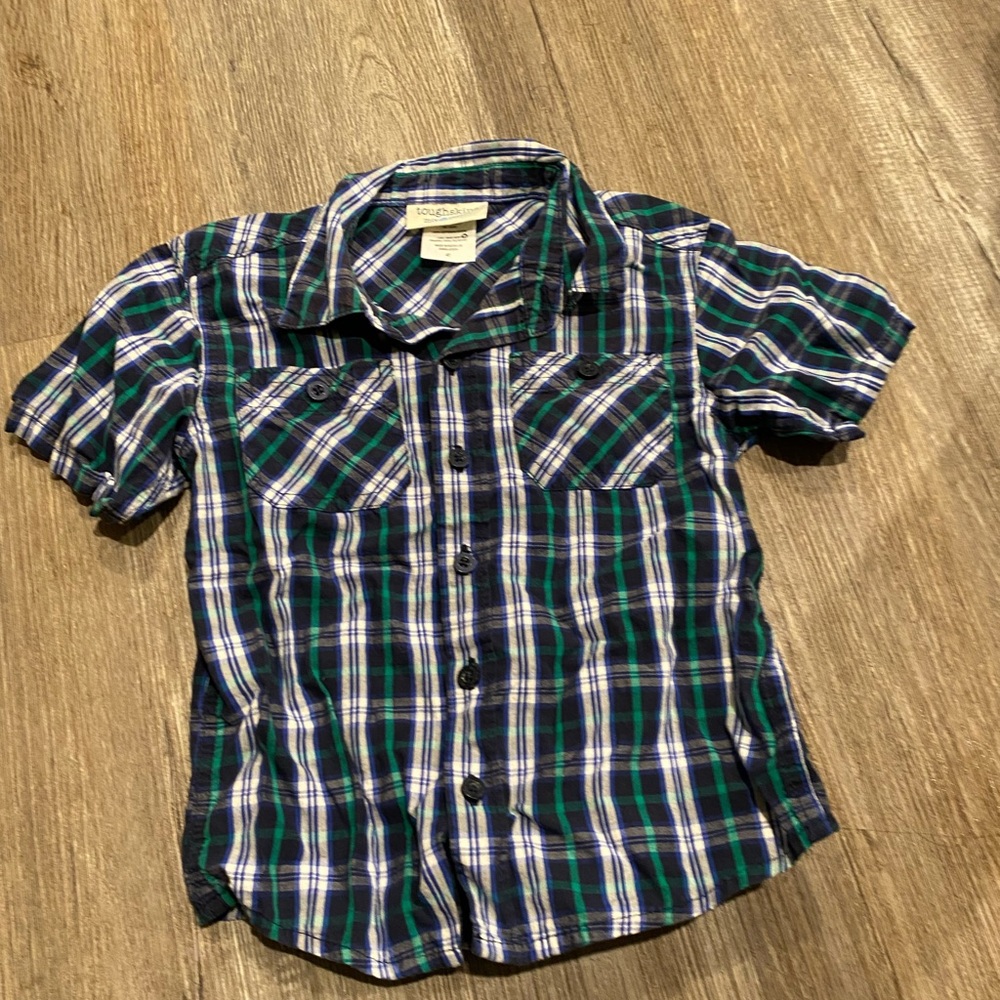 4T boys plaid button up dress shirt (brand: toughskin mix and match